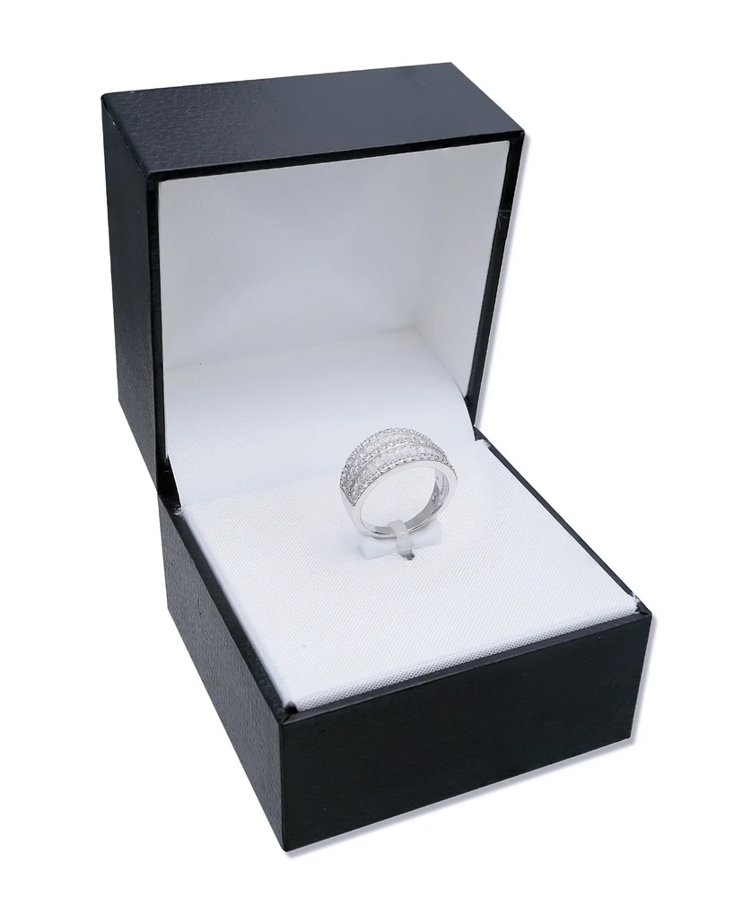 Cubic Zirconia Pave Baguette Ring (2-1/8 ct.t.w) Sterling Silver