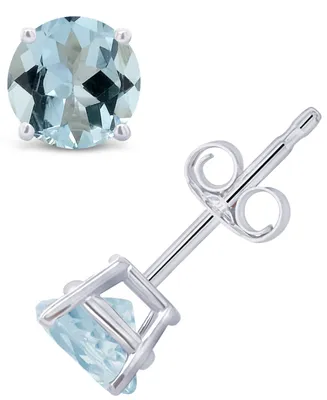 Aquamarine (3/4 ct. t.w.) Stud Earrings 14K White or Yellow Gold