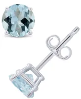 Aquamarine (3/4 ct. t.w.) Stud Earrings 14K White or Yellow Gold
