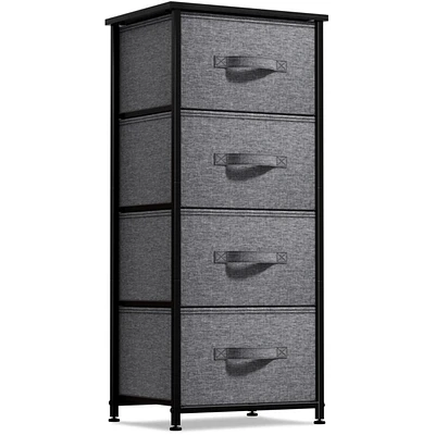 Sorbus 4 Drawers Chest Nightstand - Storage for Closet, Home, College Dorm Features Steel Frame, Wood Top, & Fabric Bins