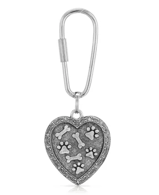 2028 Silver-Tone Paw Bone Key Fob