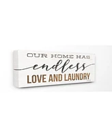 Stupell Industries Our Home Has Endless Love Laundry Rustic White Wood Look Sign Collection