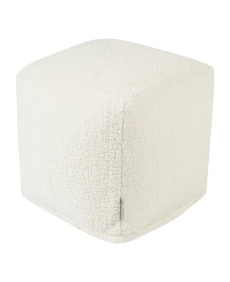 Majestic Home Goods Sherpa Ottoman Pouf Cube 17" x 17"