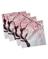 Ambesonne Floral Set of 4 Napkins, 12" x 12"
