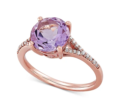 Pink Amethyst (2-1/2 ct. t.w.) & Diamond (1/10 ct. t.w.) in 14k Rose Gold