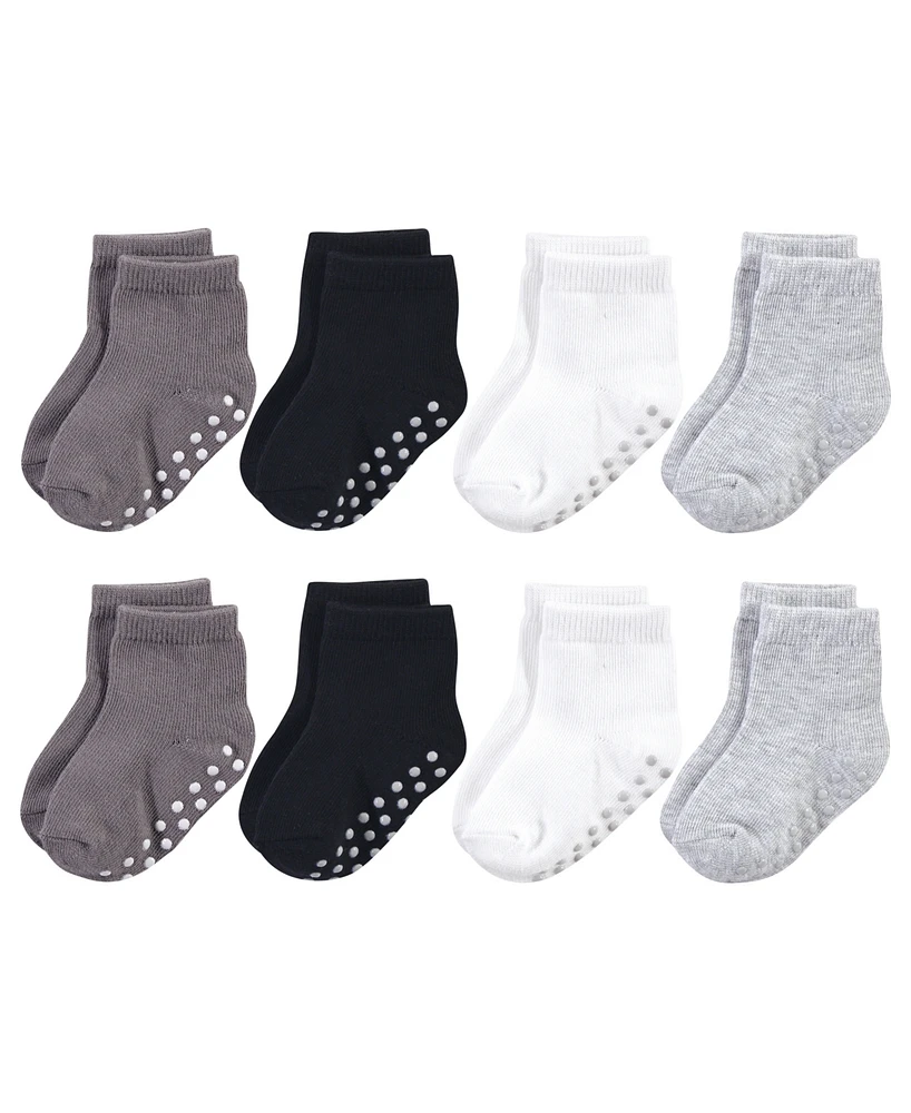 Touched by Nature Baby Boys Organic Kids' Eight-Pair Non Skid Crew Socks