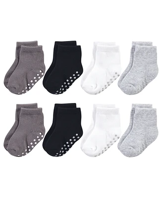 Touched by Nature Baby Boys Organic Kids' Eight-Pair Non Skid Crew Socks
