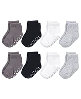 Touched by Nature Baby Boys Organic Kids' Eight-Pair Non Skid Crew Socks