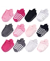Touched by Nature Baby Girls 12Pk Organic Non Skid Socks