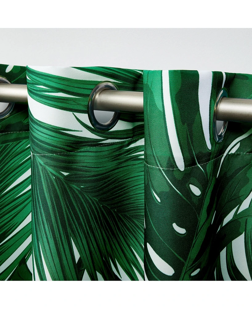 Exclusive Home Curtains Jamaica Palm Indoor - Outdoor Light Filtering Grommet Top Curtain Panel Pair, 54" x 96", Set of 2