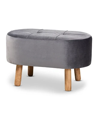 Furniture Simone Mid-Century Modern Upholstered Ottoman