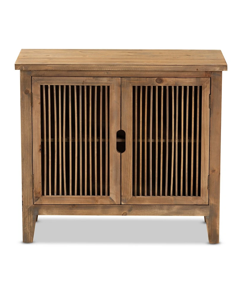 Furniture Clement Rustic Transitional 2 Door Spindle Accent Storage Cabinet