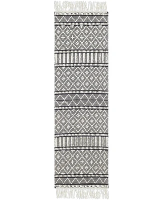 Livabliss Farmhouse Tassels Fts-2300 Charcoal 2'6" x 8' Runner Area Rug