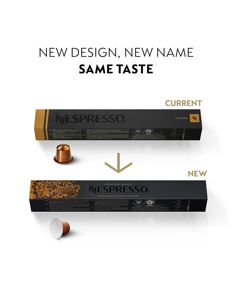 Nespresso Capsules OriginalLine, Ispirazione Genova Livanto, Medium Roast Espresso Coffee, 50-Count Espresso Pods, Brews 1.35-oz.