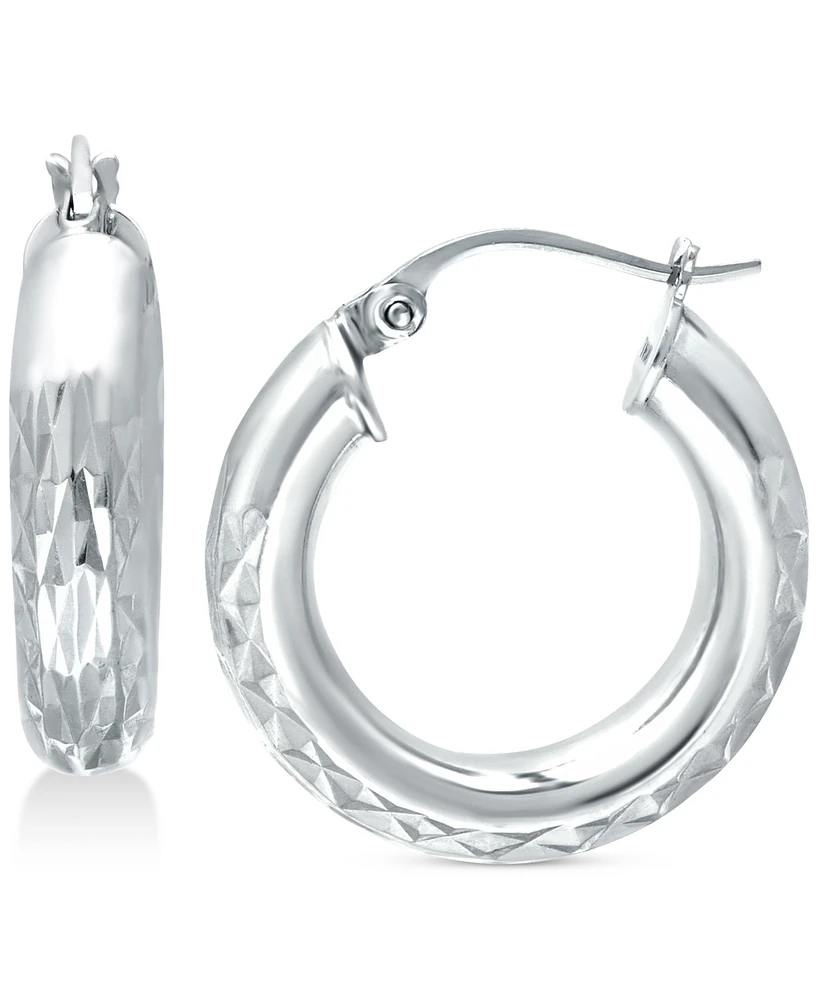 Giani Bernini Small Embellished Hoop Earrings in Sterling Silver, 20mm, Created for Macy's
