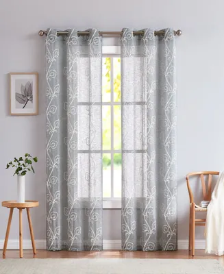 Dainty Home Stella Linen Look 76" W x 96" L Grommet Window Panel Set