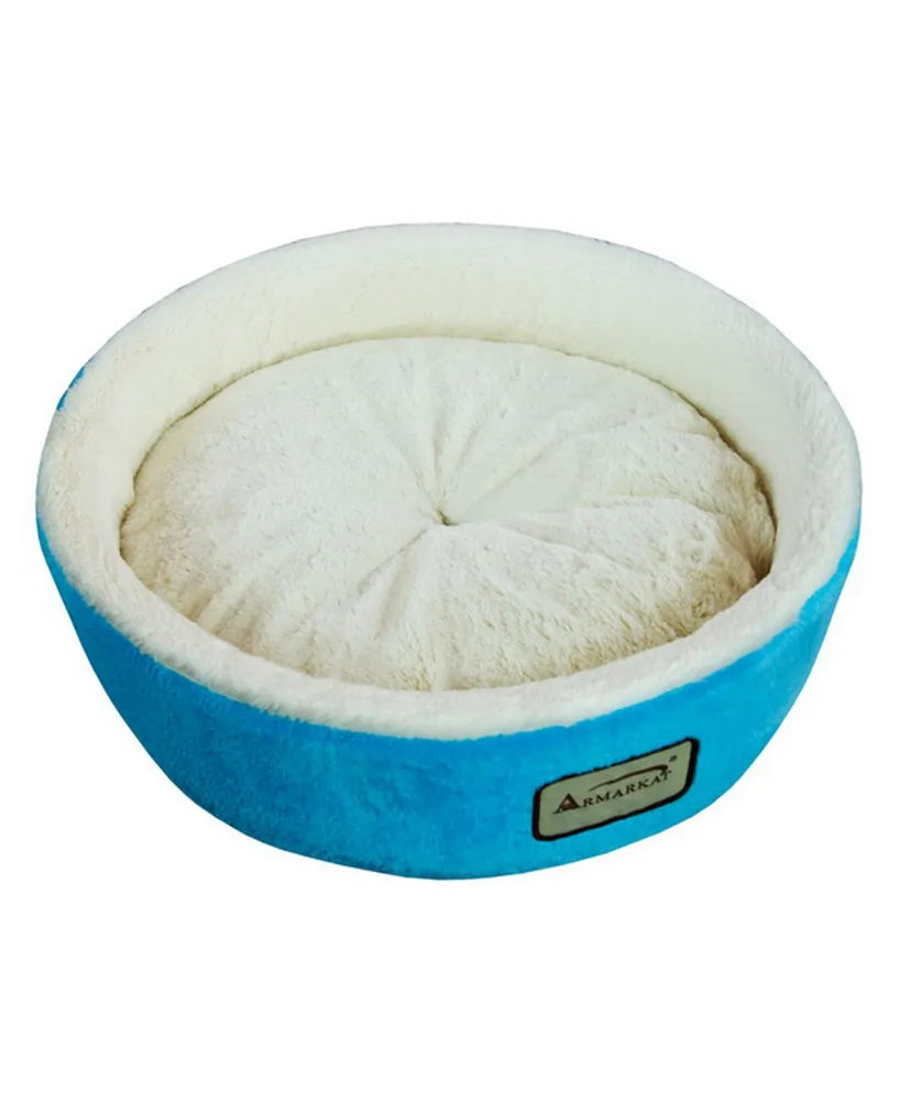 Armarkat 15" Soft Plush Round Dount Cat Beds, Dog Cuddler C12HTL/Mb - Waterproof and Skid-free Base
