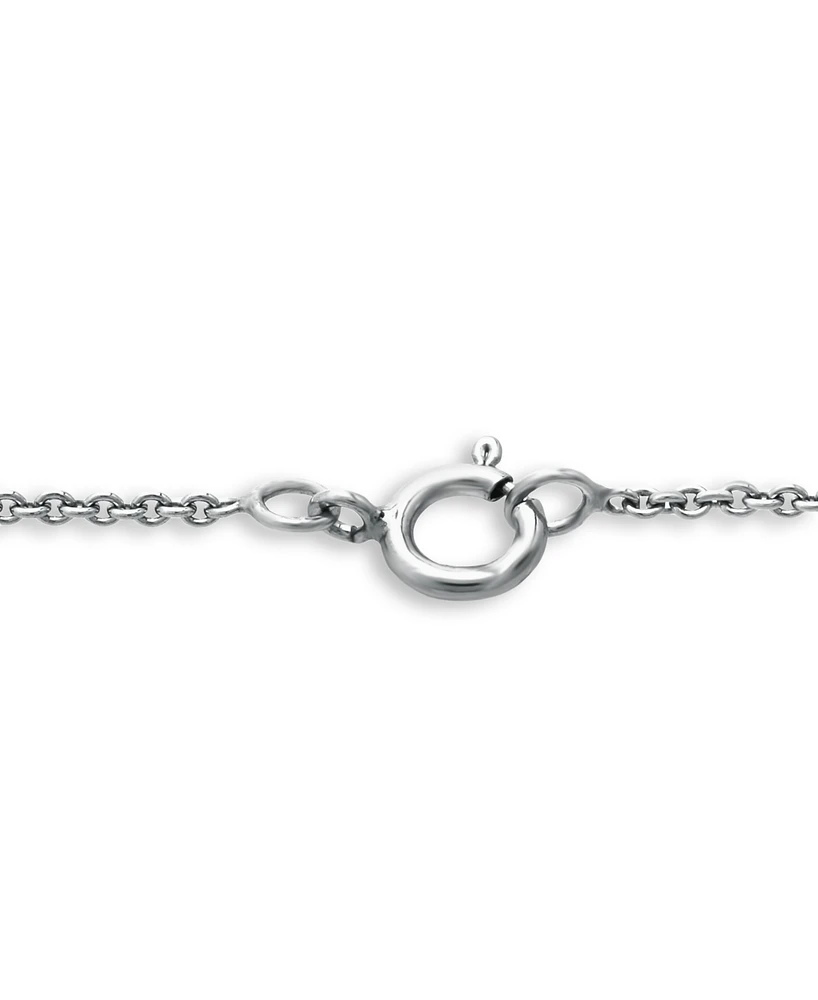 Imitation Pearl with Cubic Zirconia Crystal Swirl Halo Pendant in Silver Plate 18"