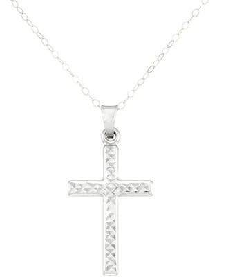 Textured Cross 18" Pendant Necklace