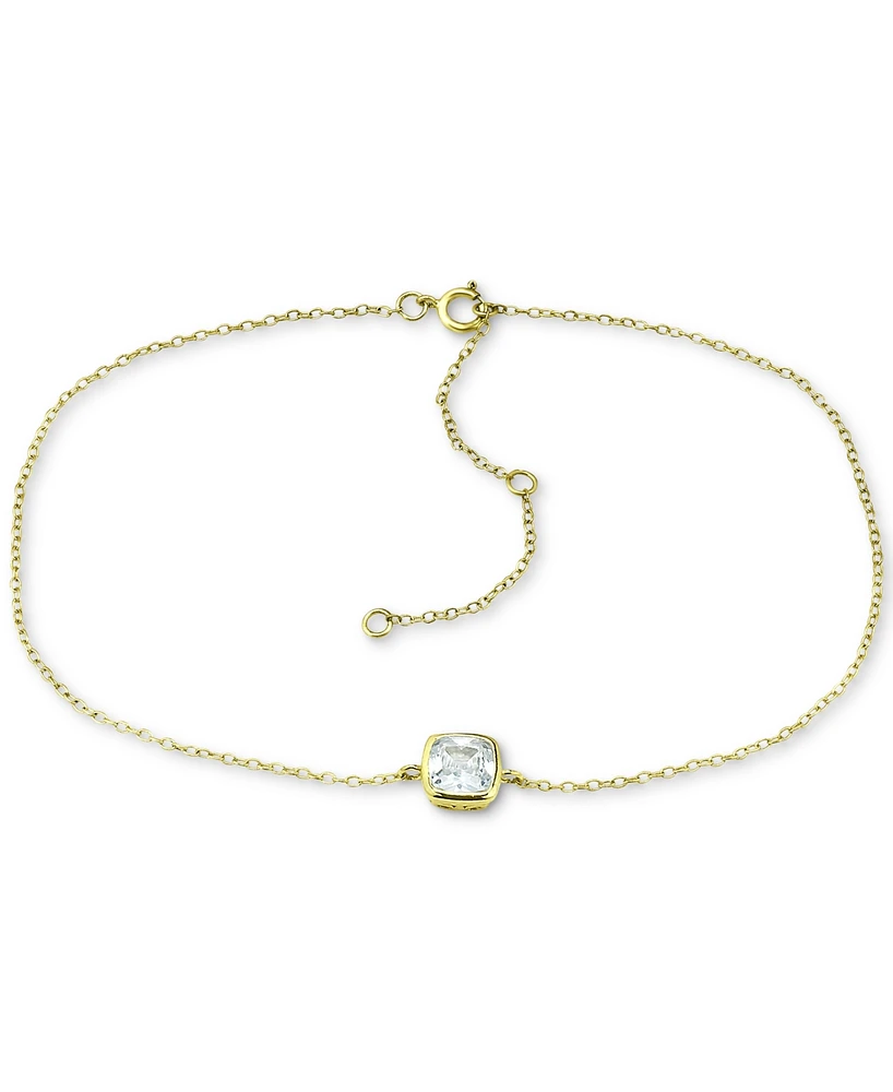 Giani Bernini Cubic Zirconia Bezel Ankle Bracelet, Created for Macy's