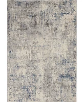 Nourison Home Rustic Textures RUS07 Ivory and Gray 3'11" x 5'11" Area Rug