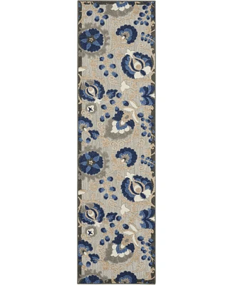 Nourison Home Aloha ALH17 Blue 2'3" x 12' Runner Rug