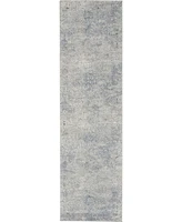 Nourison Home Rustic Textures RUS09 Ivory and Mist 2'2" x 7'6" Runner Rug