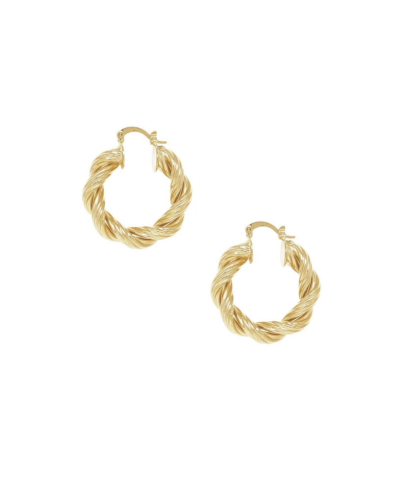 Ettika 18K Gold Modern Day Twist Women's Hoop Earrings