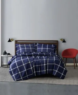 Truly Soft Printed Windowpane Duvet Cover Sets