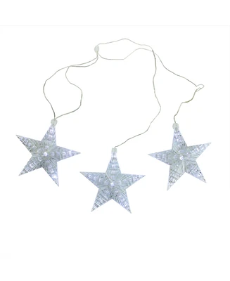 Northlight 3 Led Cascading Snowfall Star Christmas Lights-2 Ft Clear Wire
