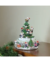 Northlight Animated Penguin and Christmas Tree Winter Scene Rotating Musical Christmas Decoration