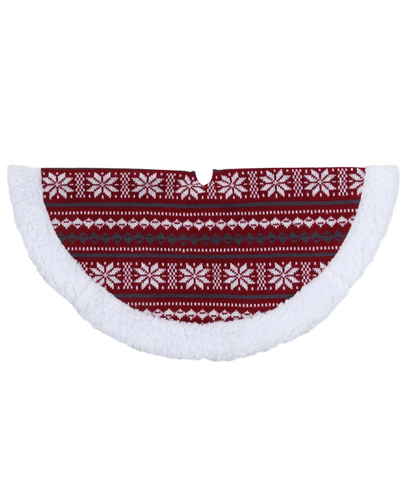 Northlight Snowflakes Lodge Mini Christmas Tree Skirt with Sherpa Trim