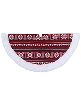 Northlight Snowflakes Lodge Mini Christmas Tree Skirt with Sherpa Trim