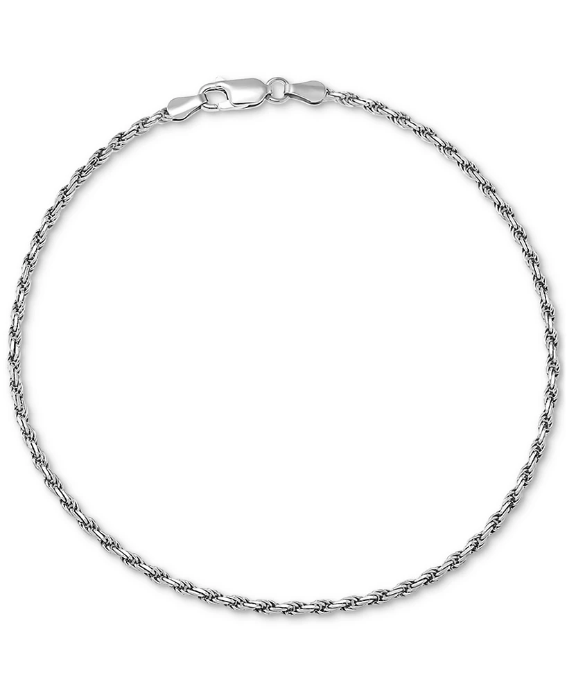 Giani Bernini Rope Chain Ankle Bracelet (2mm) 18k Gold-Plated Sterling Silver or Silver, Created for Macy's