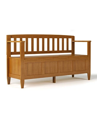 Simpli Home Brooklyn Solid Wood Entryway Storage Bench