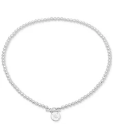 Lauren Ralph Lauren Padlock Clasp Beaded 17" Statement Necklace in Sterling Silver