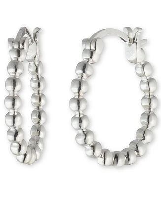 Lauren Ralph Lauren Small Beaded Hoop Earrings in Sterling Silver, 0.63"