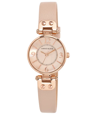 Anne Klein Women's Blush Leather Strap Watch 26mm 10-9442 Rglp