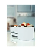Kitchen Details 2 Tier Round Twist Stainless Steel Insulated Lunch Box