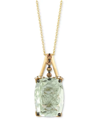 Le Vian Mint Julep Quartz (9-3/4 ct. t.w.) & Diamond (1/3 c.t t.w.) 18" Pendant Necklace in 14k Gold