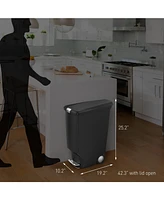simplehuman 40 Liter Plastic Slim Liner Rim Kitchen Trash Can