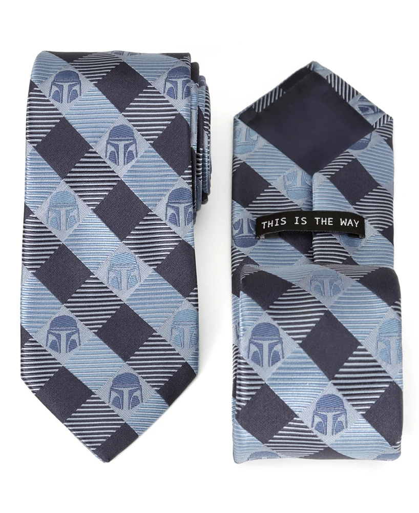 Star Wars Mando Helmet Check Men's Tie