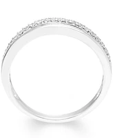 Diamond Split Band (1/8 ct. t.w.) 14K White and Rose Gold, Yellow Gold or