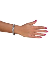 Diamond Swirl Double Row Cuff Bracelet (3/8 ct. t.w.) in Sterling Silver