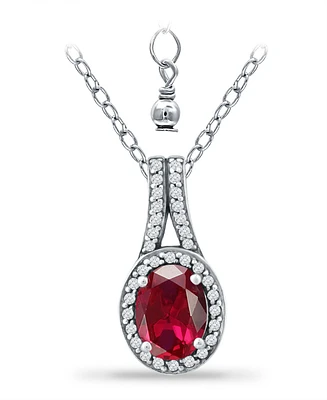 Giani Bernini Created Ruby and Cubic Zirconia Halo Pendant