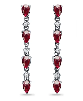 Giani Bernini Created Ruby and Cubic Zirconia Linear Drop Earrings
