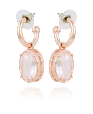 T Tahari Women's Pave Hoop with Drop Earring
