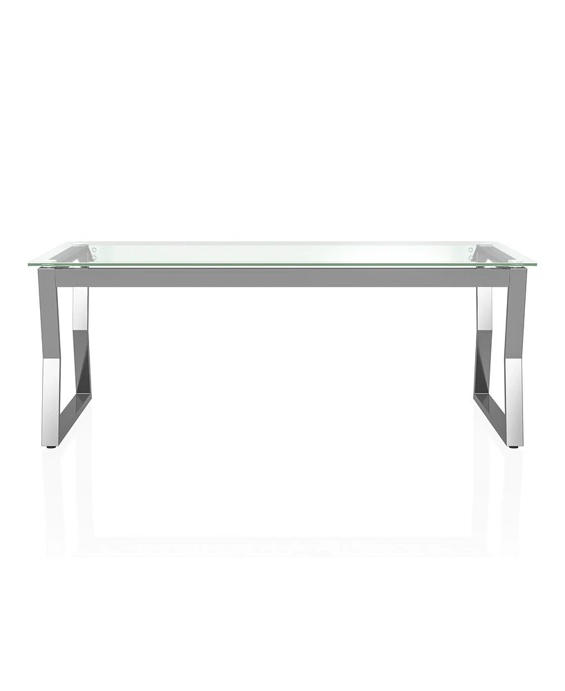 Furniture of America Meiland Glass Top Coffee Table