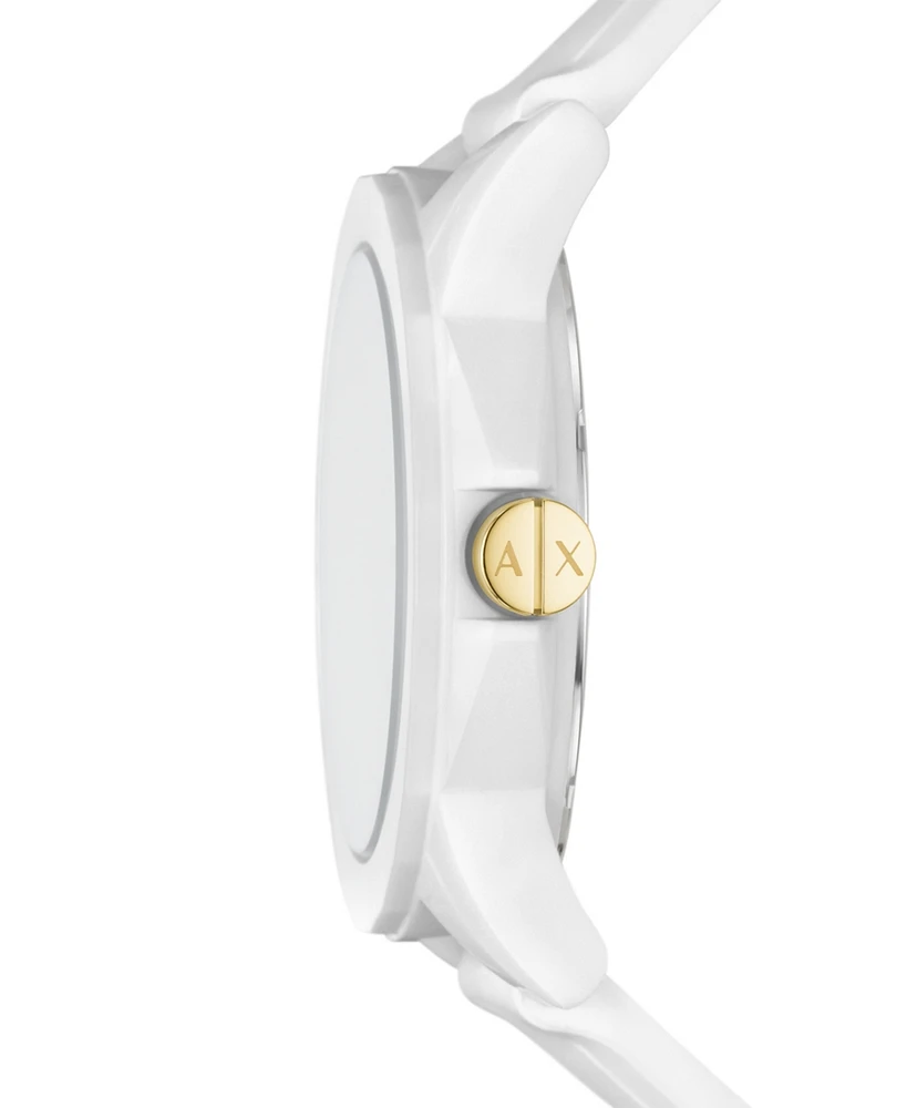 Ax Women's White Silicone Strap Watch with Luggage Tag 36mm
