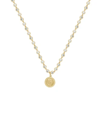 Ettika Crystal Chain Coin Necklace